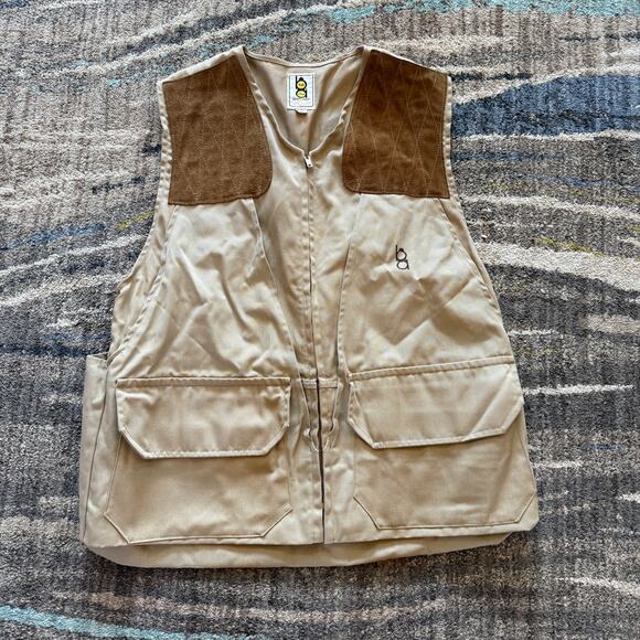 Men’s Vintage 80’s Bob Allen Sportswear Brown Hunting Shooting Vest Sz Medium - Picture 1 of 4